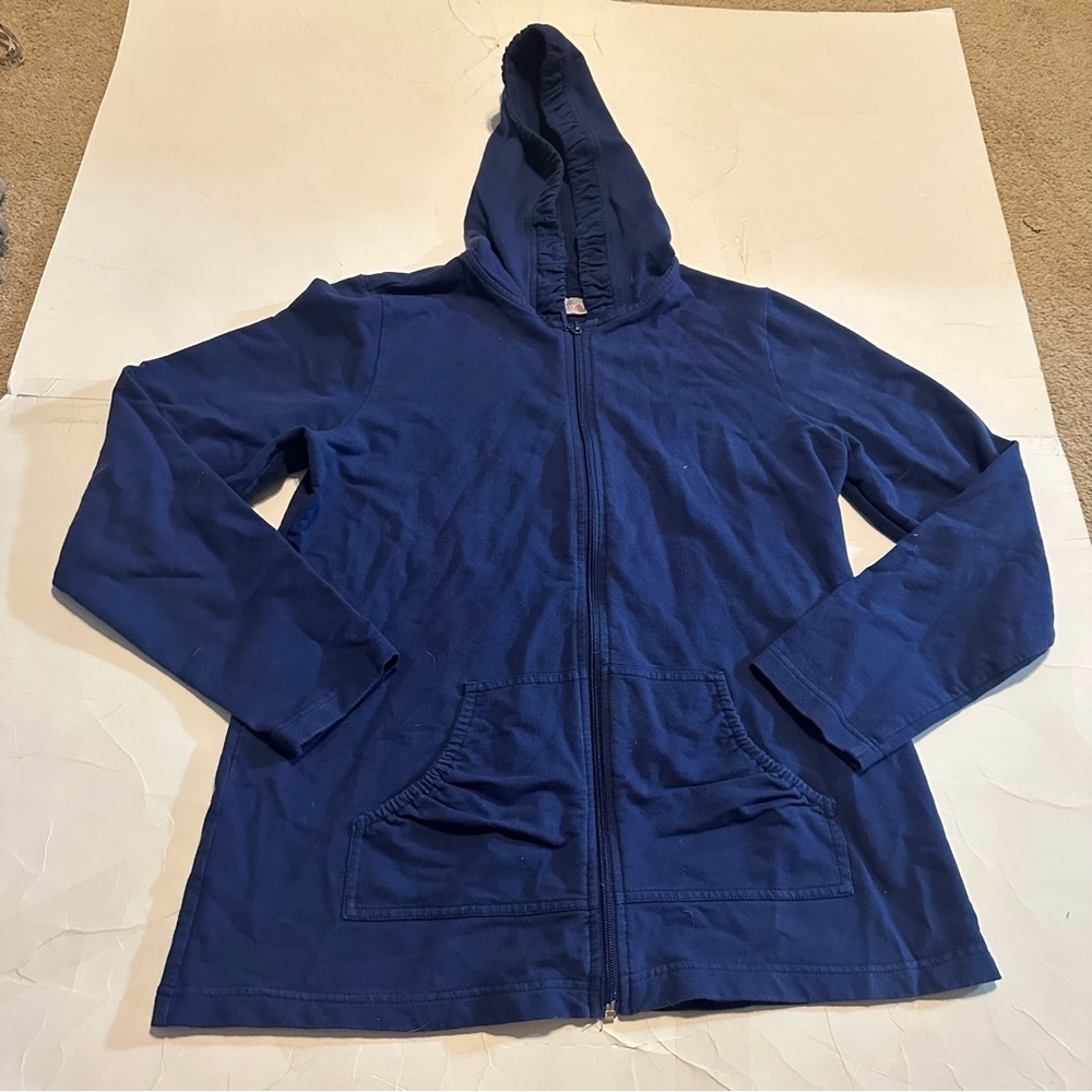 Savvy Sport Medium Navy Blue Athletic Sinched Jacket Zip Up Casual Womens